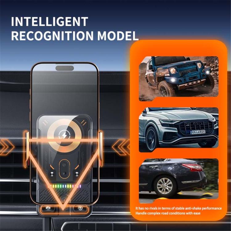 F19 15W Fast Charging Auto Clamping Magnetic Phone Holder Wireless Car Charger