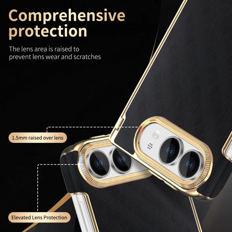 Geometric Mesh Texture Vegan Leather Dual-Hinge Phone Case, For  iPhone Duo