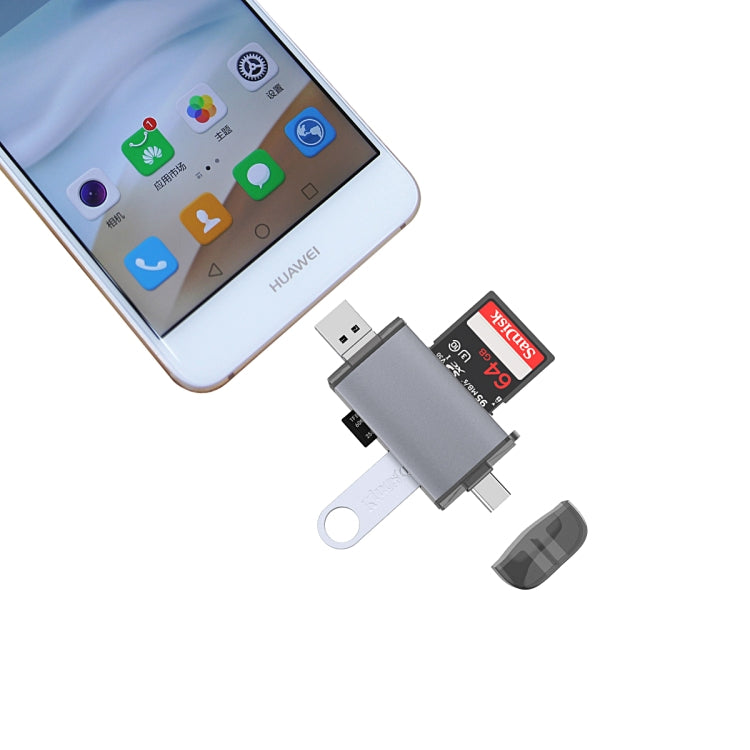 Typce-C+USB+Micro USB  OTG  Card Reader