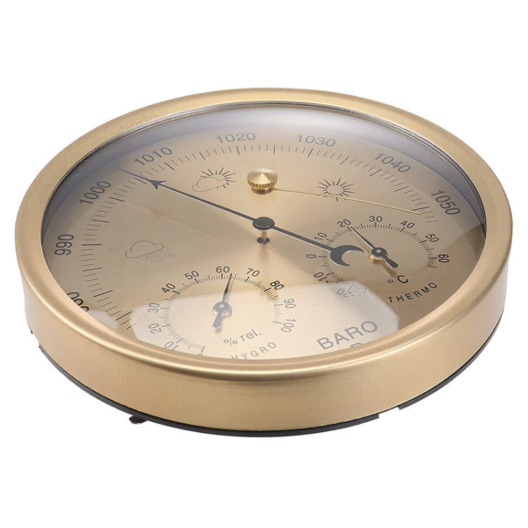THB9392  Wall Mounted Digital Thermometer Hygrometer Household High Accuracy Pressure Gauge Air Weather Instrument Barometer, THB9392 (Gold), THB9392 132mm