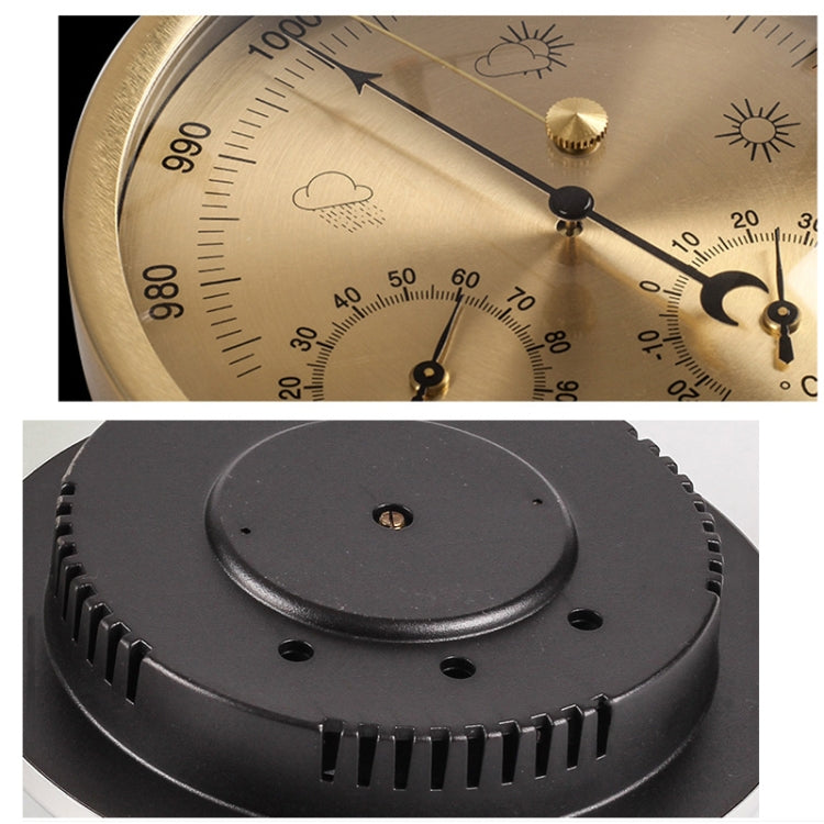 THB9392  Wall Mounted Digital Thermometer Hygrometer Household High Accuracy Pressure Gauge Air Weather Instrument Barometer, THB9392 (Gold), THB9392 132mm