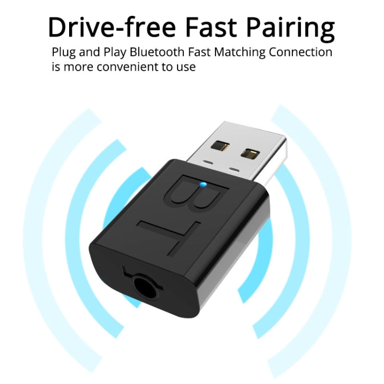BT005 5.0 USB Bluetooth Receiver Speaker Amplifier AUX Audio I Car Wireless Stereo Bluetooth Stick Adapter