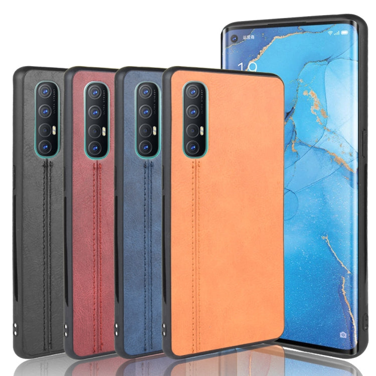For Oppo Find X2 Neo Shockproof Sewing Cow Pattern Skin PC + PU + TPU Case