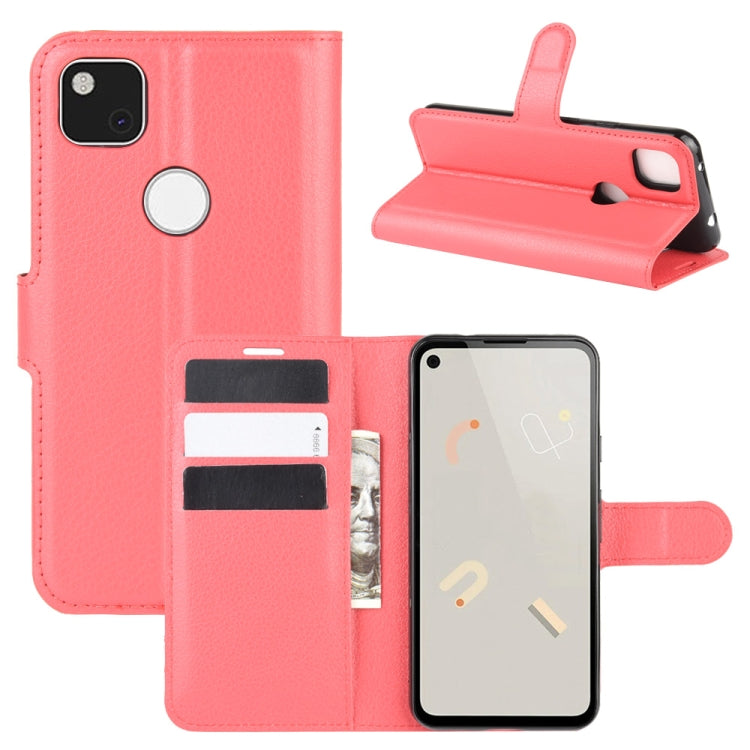 For Google Pixel 4a Litchi Texture Horizontal Flip Protective Case with Holder & Card Slots & Wallet, For Google Pixel 4a