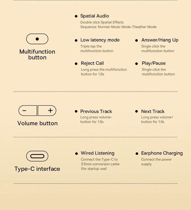 Baseus Bowie D05 Headphones Wireless Earphone Bluetooth 5.3 Headset HiFI Stereo Fones Foldable Wireless Wired Dual Use Headphone