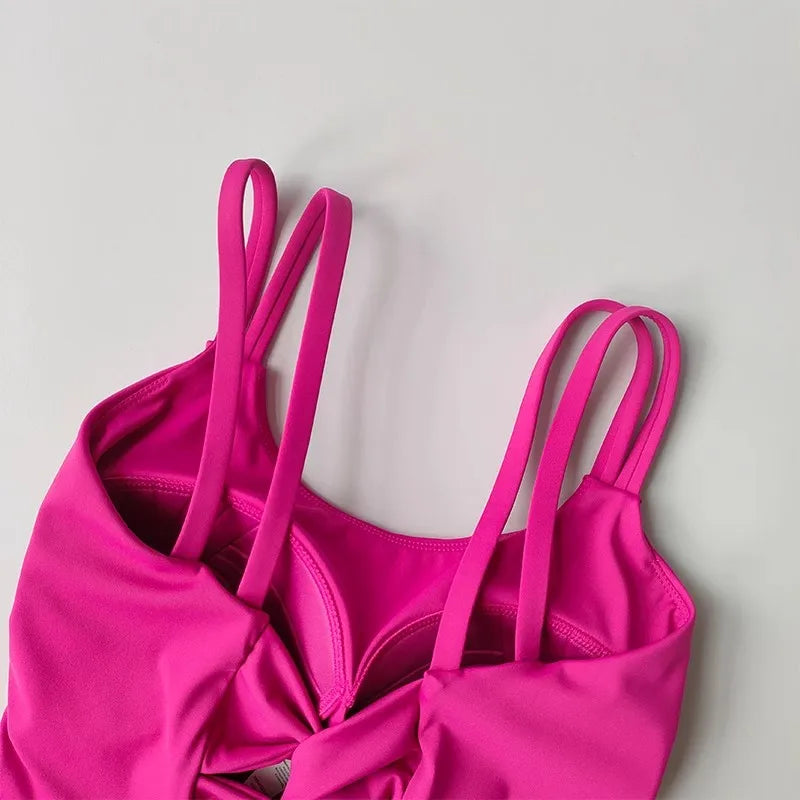 Women's Sports Bras Fitness Top, Sexy Lingerie, Push Up Fixed Pad, Yoga Bra, Back knotted Underwear, Running Vest, Gym Tops