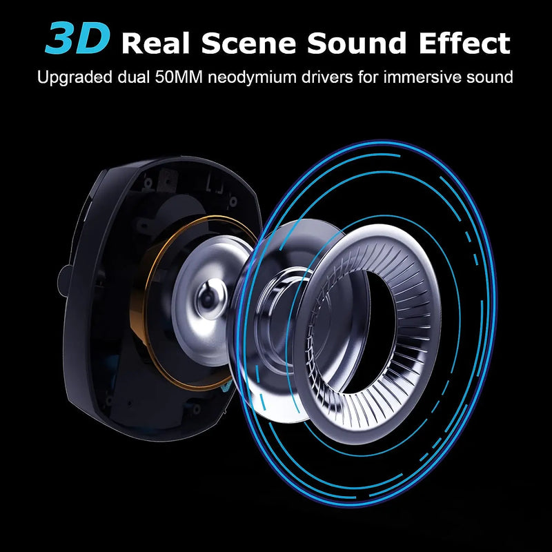 Wireless Gaming Headset with Detachable Noise Cancelling Microphone,2.4G Bluetooth-USB-3.5mm Wired Jack 3 Modes for Multi-device