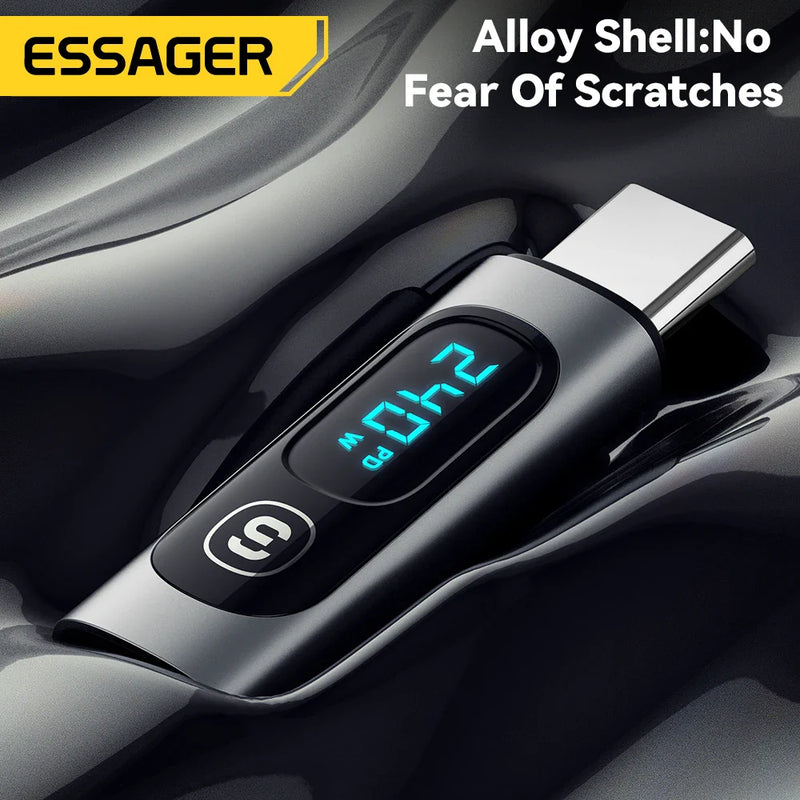 Essager 240W USB C Adapter Type C to USB C 3.0 2.0 OTG Connector Digital Display Data Adapter 100W For Macbook Pro Air Samsung