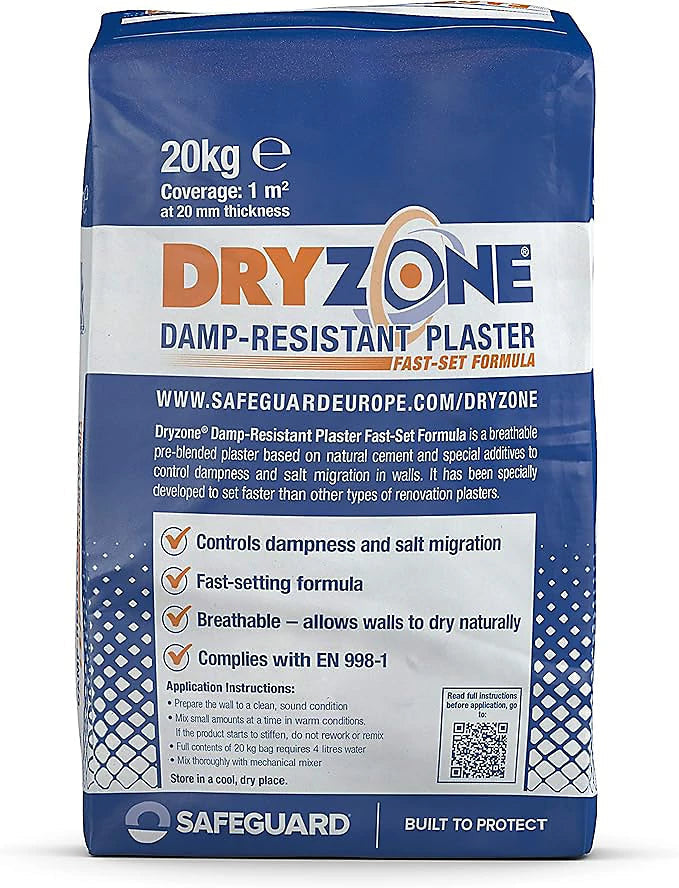 Dryzone Damp-Resistant Plaster – Fast Set Formula – 20kg