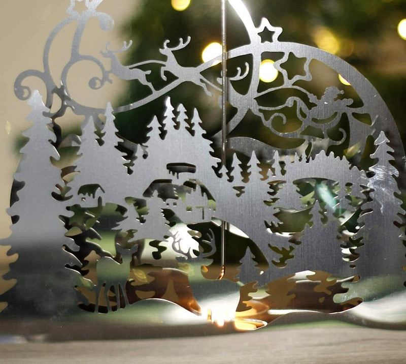 Christmas Santa Metal Tealight Candle Holder
