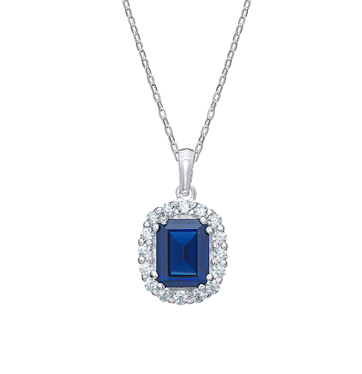 Sapphire Cubic Zirconia Necklace