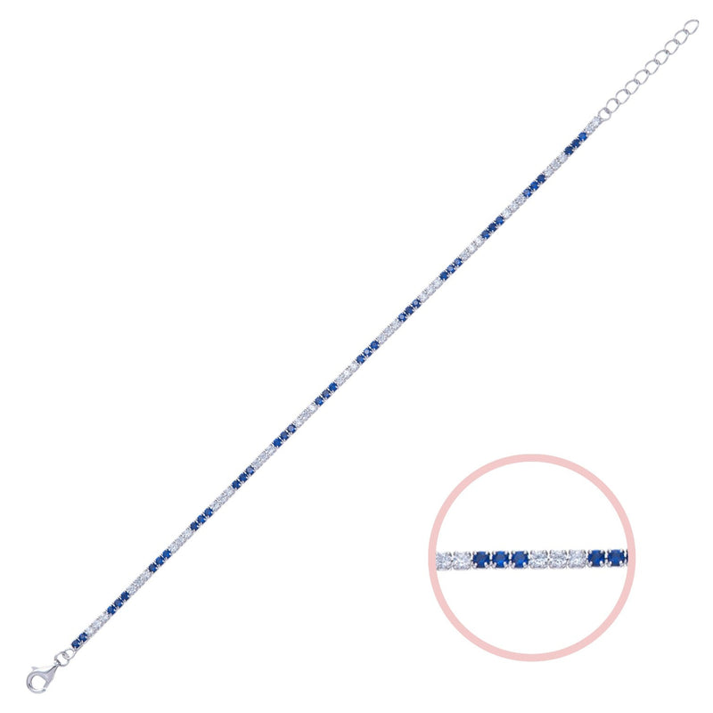Sapphire Cubic Zirconia Tennis Bracelet