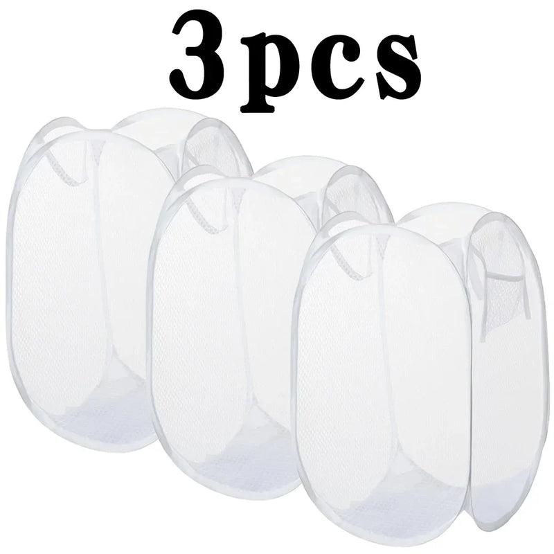 1/3Pcs Dirty Clothes Basket Skeleton Ventilated Foldable Easy Storage Portable Large Capacity Clothes Basket