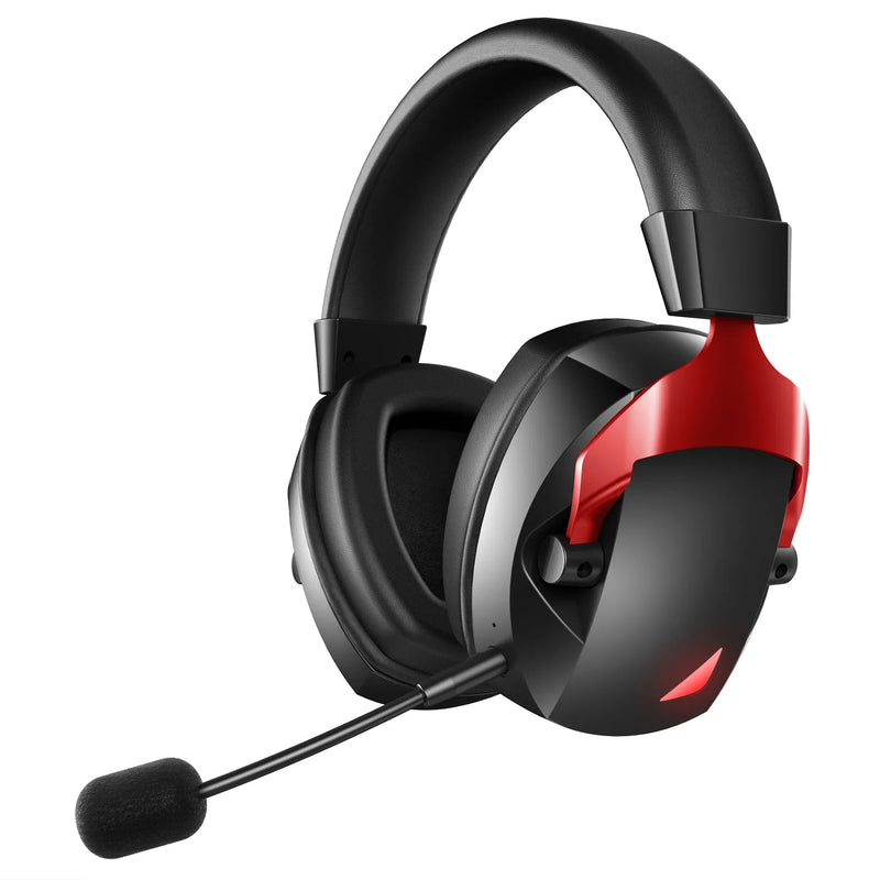 Wireless Gaming Headset with Detachable Noise Cancelling Microphone,2.4G Bluetooth-USB-3.5mm Wired Jack 3 Modes for Multi-device