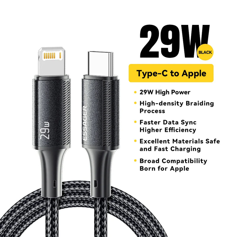 Essager USB C Cable For IPhone 14 13 12 11 pro Max 8 Plus 20W Fast Charging Cable Type C To Lighting Date Wire For iPad Macbook