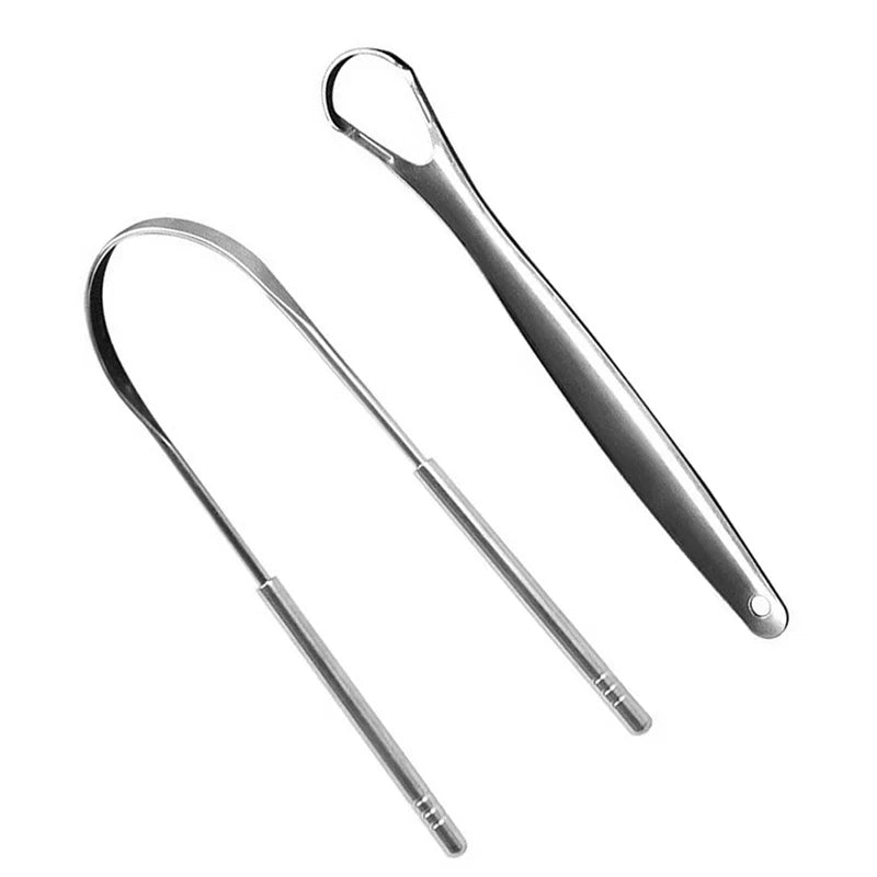 Oral Tongue Cleaner Stainless Steel U Type Tongue Scraper Brush Cleaning Coated Tongue Toothbrush Oral Hygiene Care Tools