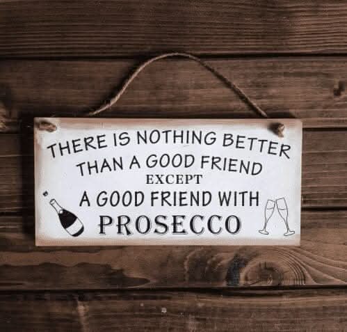 Shabby Chic Wooden Hanging Prosecco Plaque