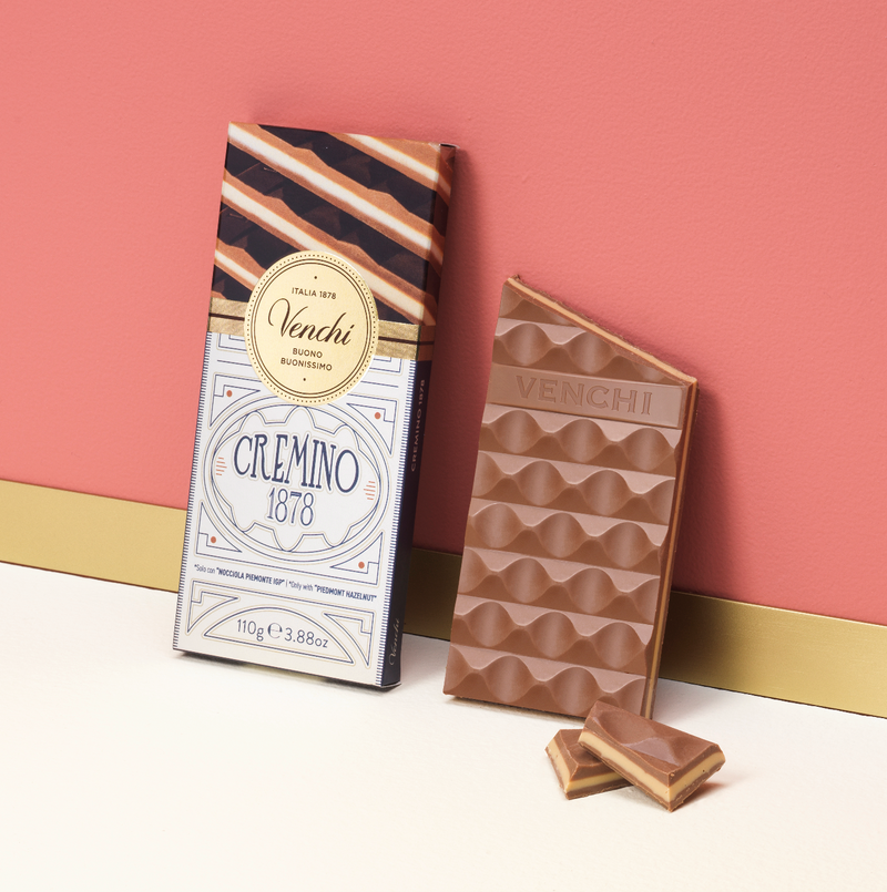 Venchi Cremino | 1878 Hazelnut & Almond Milk Chocolate Bar | 110g