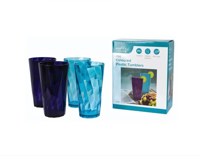 4pc Coloured Plastic Tumblers