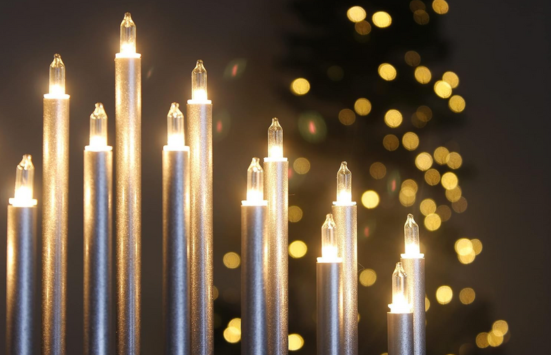 Silver Christmas LED Candle Bridge
