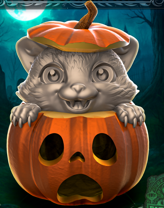 Cat Pumpkin Pal Mischief Dice Holder