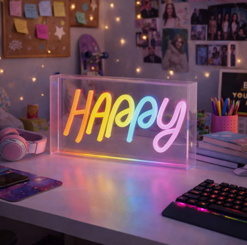Happy Neon LED Light Sign