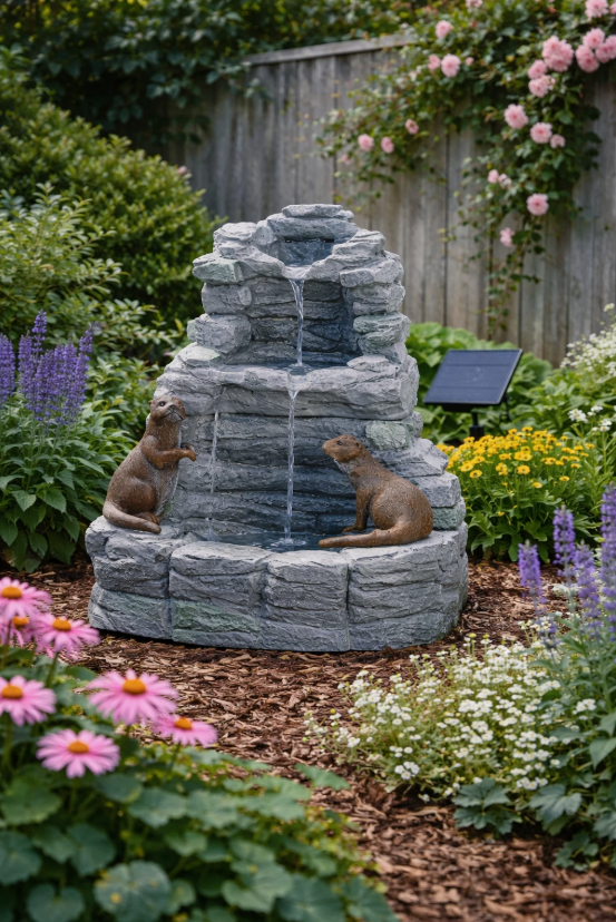 Otter Falls- Solar Powered Water fountain