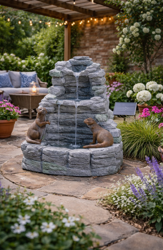 Otter Falls- Solar Powered Water fountain