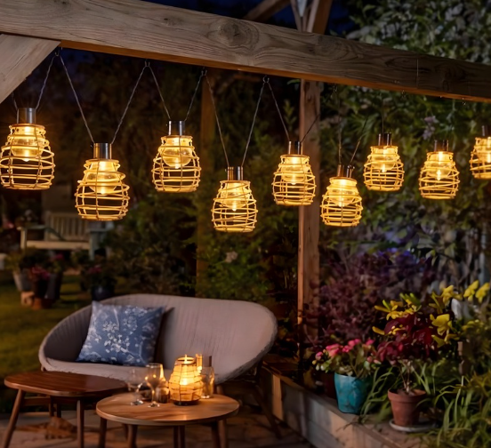 Warm White LED Solar Powered String Lights