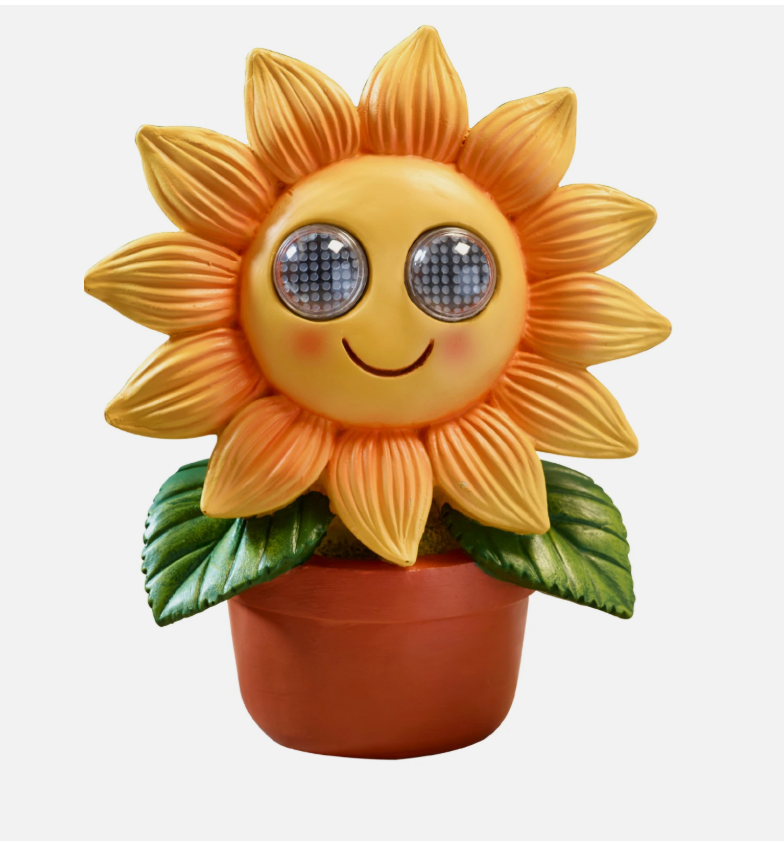 Solar Resin Solar Blinking Sunflower Garden Ornament