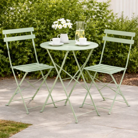 Sage Green 3-Piece Outdoor Bistro Set
