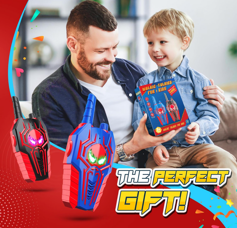 Rechargeable Kids Walkie Talkies – 2 Pack Two-Way Radio Toy with Type-C Charging, 300m Range & Drop-Proof Design – Ages 3+