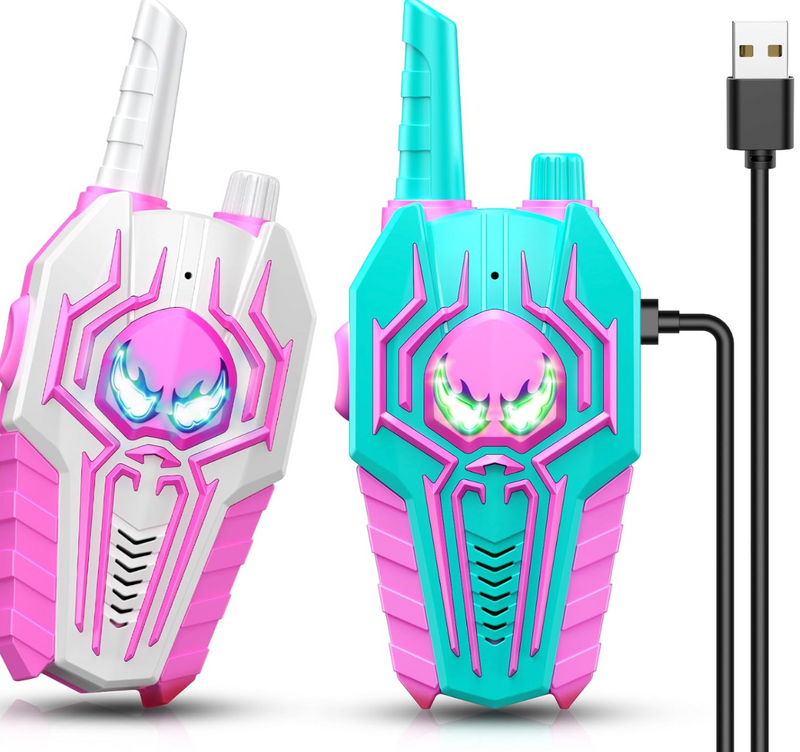 Rechargeable Kids Walkie Talkies – 2 Pack Two-Way Radio Toy with Type-C Charging, 300m Range & Drop-Proof Design – Ages 3+