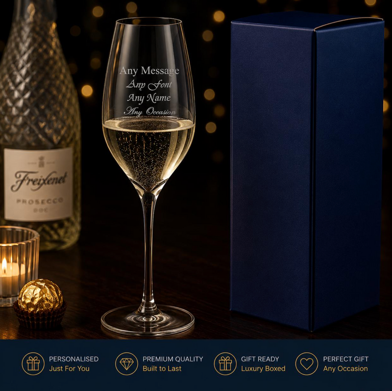 Engraved 280ml Infinity Prosecco Glass With Gift Box