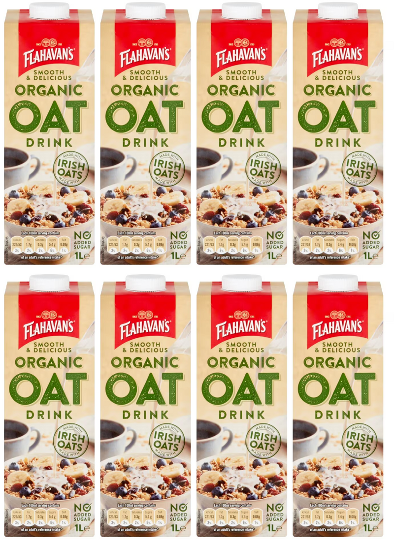 8 x Flahavan's Organic Oat Drink 1L