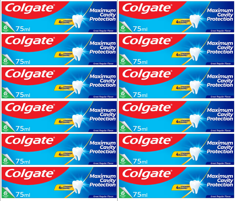 12 x Colgate Maximum Cavity Protection Toothpaste 75Ml