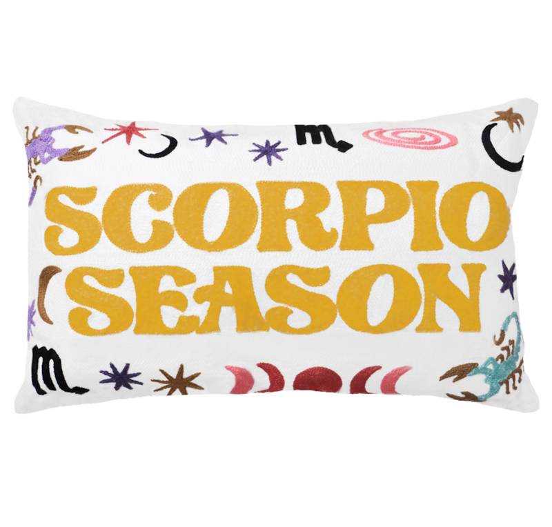 Scorpio Season - Slogan Needlepoint Pillow