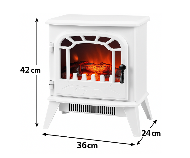 Premium White Electric Fireplace (1850W)