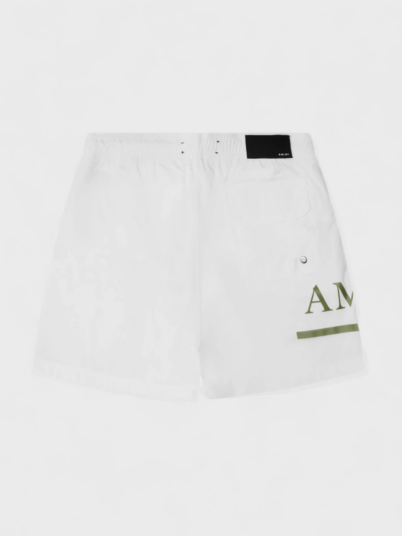 Amiri Ma Bar Logo Swimtrunk White