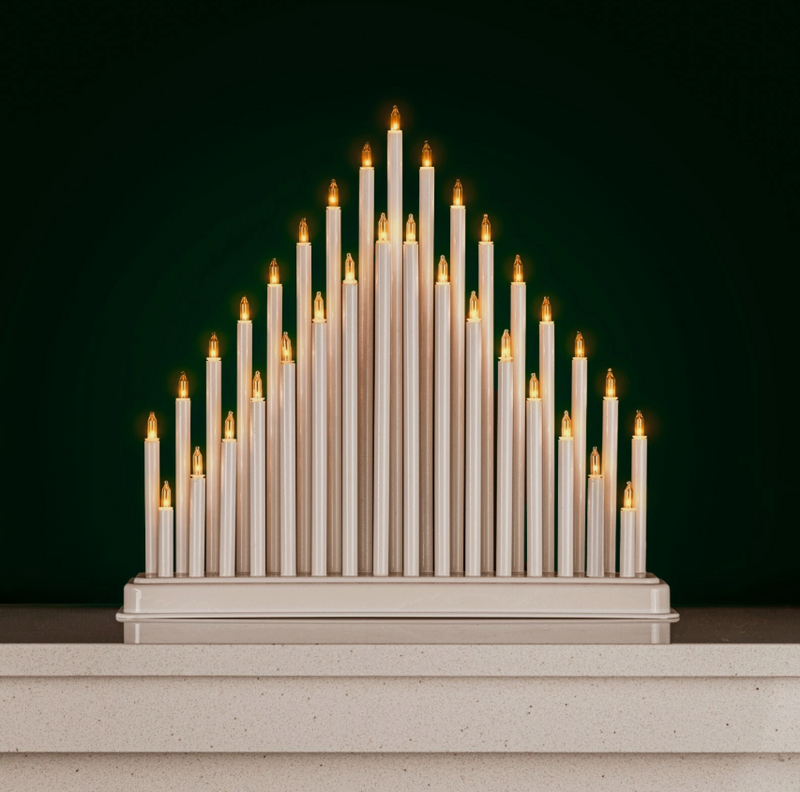 White Christmas LED Candle Bridge