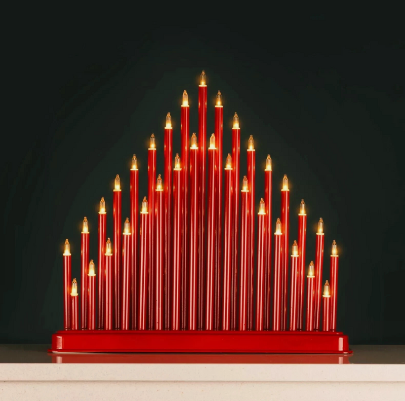Red Christmas LED Candle Bridge