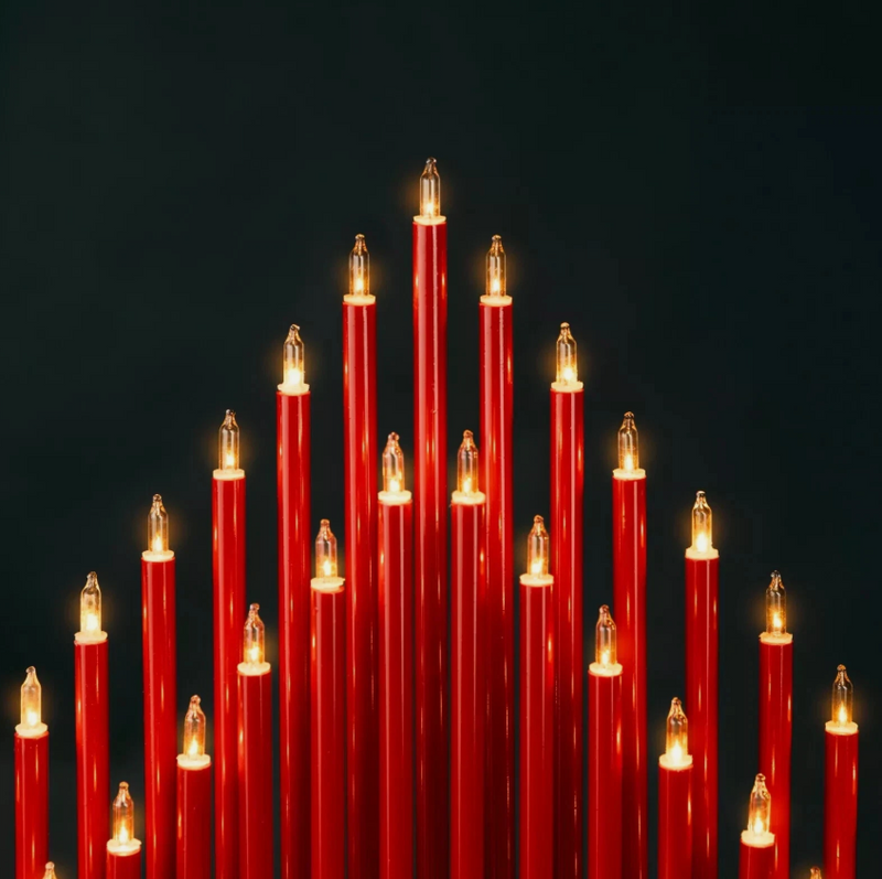 Red Christmas LED Candle Bridge