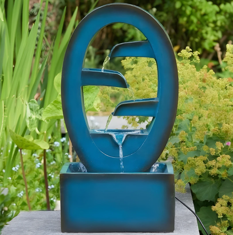Azure Falls Cascade Solar Powered Water Fountain