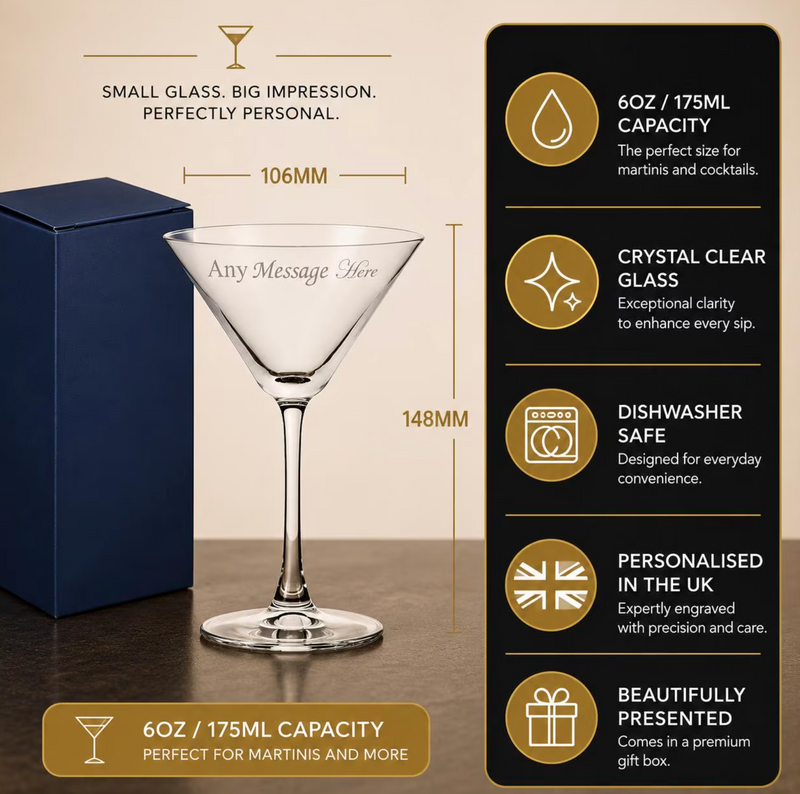 Engraved Enoteca Martini Glass