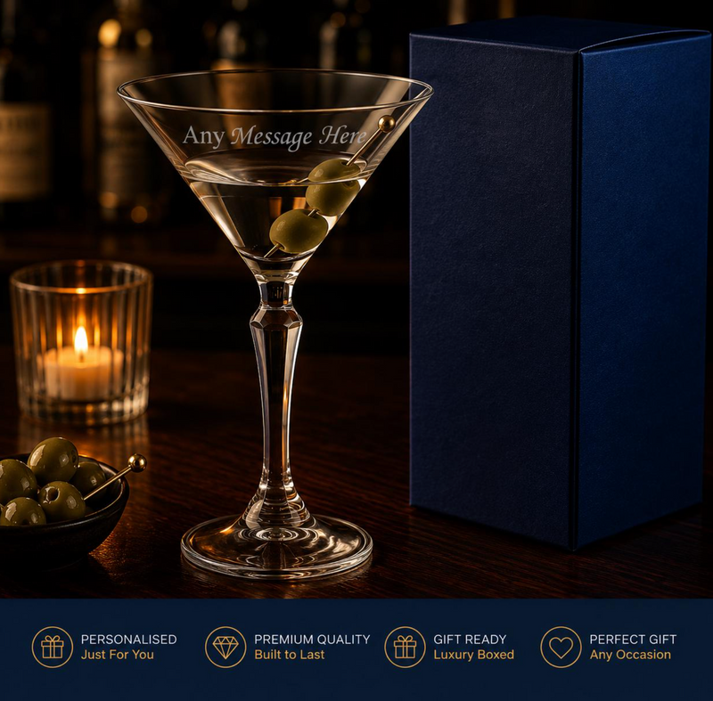 Engraved Monti Martini Cocktail Glass, Personalise with Any Name or Message