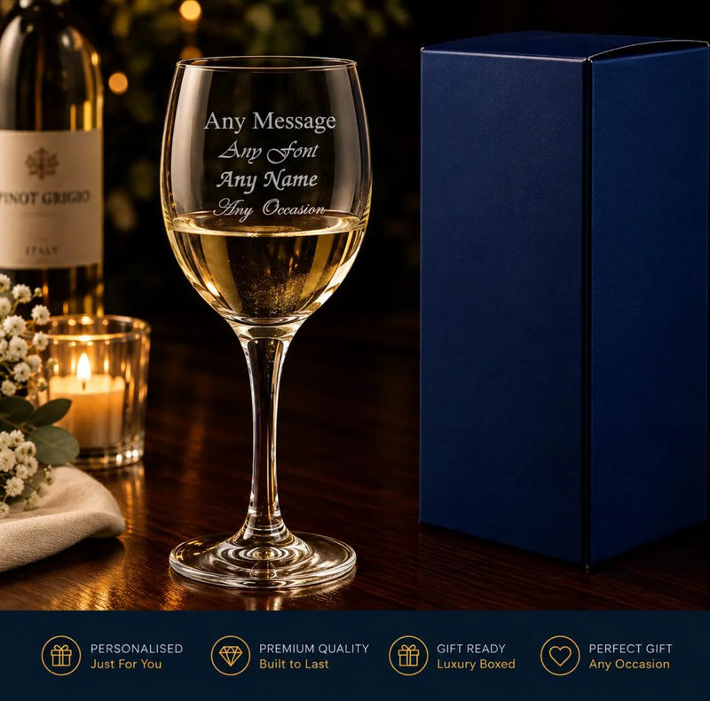 Engraved 190ml Michelangelo White Wine Glass With Gift Box