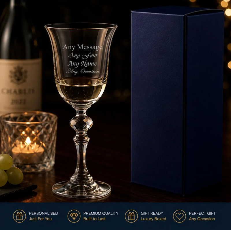 Engraved 155ml Jasmine White Wine Glass With Gift Box