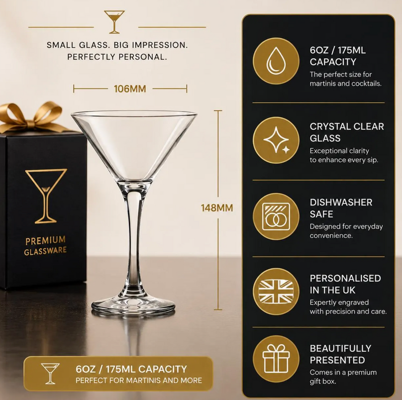 Engraved Petite Martini Glass