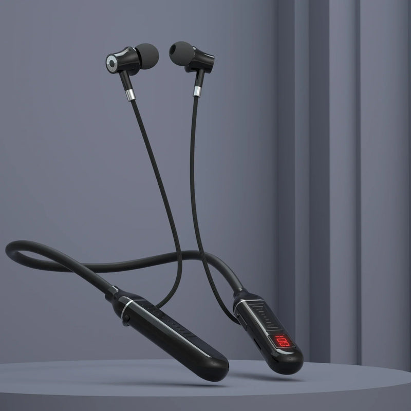 Wireless Earphones 5.3 Neckband Headphones Gaming LED Display Stereo Sports Headset Halter Waterproof Magnetic Earbuds
