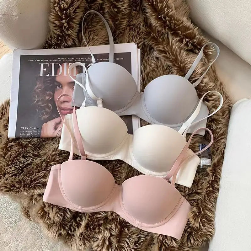 Seamless Push Up Bras For Women 1/2 Cup Underwear Padded Bra Comfort Invisible Brassiere Non-wire Fixed Cup Sexy Lingerie